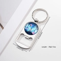 Macro-opname vlinder sleutelhanger met afmetingen en metalen flesopener functie - Blauwe Vlinder Roze Bloemen Stijl (Stijl 2)