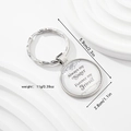 Dettaglio portachiavi sorella in argento che mostra diametro 2,8cm e lunghezza 5,9cm - Stile Sorelle Per Sempre Amiche (Stile 4)