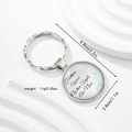 Porte-clés dôme en verre argenté avec citation d'ange sur support décoratif blanc - Inspiration Plume d'Ange (Style 5)