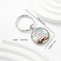 Macro shot of silver metal keychain with glass pendant featuring friendship quote - Friendship Quote Heart Style (Style 3)