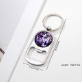 Colorful butterfly glass gem keychain bottle opener for bags and car keys, silver alloy finish - Purple Butterfly Glossy Style (Style 6)