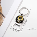 Portachiavi apribottiglie in metallo con girasole e acchiappasogni con finitura argento - Girasole E Acchiappasogni (Stile 2)