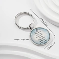 Vue détaillée du porte-clés rond avec pendentif en verre de 2,8cm motif libellule et poésie - Souvenir Libellule (Style 10)
