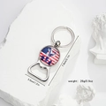 Detailed view of USA eagle bottle opener keychain with size and weight dimensions - USA Text and Eagle Badge (Style 7)