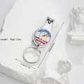 Detailed view of 3.5-inch eagle flag nail clipper keychain with dimensions on stone - Stars Stripes Background Eagle (Style 9)