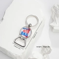 Detail of metal bottle opener keychain with America's #1 DAD glass dome design - America's #1 Dad (Style 9)