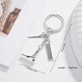 Friseur Schlüsselanhänger Set mit Föhn Schere und Kamm Anhängern, 9cm Silbernes Metall - Silber (01)