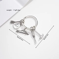 Creative silver metal keychain for Dad with mini car and tools charms gift for Father's Day - Bus Style / Silver