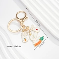 Detailed view of golden bunny charms with enamel finish and specific size dimensions - Carrot Rabbit (Style 7)