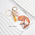 Bulldog pet keychain with yellow tassel and dimensions marked 10.7cm by 5.6cm - Bulldog (Style 6)
