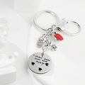 Portachiavi per insegnante in acciaio inox con ciondolo a gufo e medaglia di laurea - Stile Discorsi Motivazionali (5171560090788)