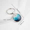 Elegante zeewereld glazen edelsteen sleutelhanger met dolfijn en blauw motief - Dolfijn Patroon(1)