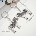 Set di portachiavi creativi con ciondolo a zebra in legno per gli amanti degli animali - Zebra Print