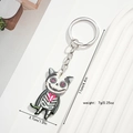 Detailed size specifications of skeleton cat keychain showing 11cm length and 3.1cm width - Skull Black Cat