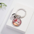 Silver cardinal keychain with glass pendant and text I am always with you - Cardinal with English Quote Memorial (03)