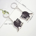 Realistic raccoon keychain pendant with creative wooden animal pattern and dimensions - Raccoon Style