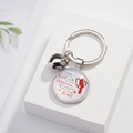 Porte-clés commémoratif cardinal avec breloque cœur poli et pendentif poème rond - Vers de Souvenir Cardinal Style (05)