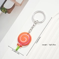 Lollipop acrylic keychain with metal ring showing dimensions 11cm by 3.1cm and 7g weight - Orange Lollipop