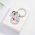 Porte-clés oiseau cardinal rouge avec breloque cœur et message commémoratif blanc - Apparition d'Ange Cardinal Style (12)