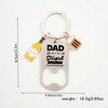 Stainless steel Father's Day bottle opener keychain with beer charms and humor text - Beer Bottle Opener Style