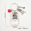 Creative keychain for grandpa featuring mini tools, apple charm, and functional bottle opener - Bottle Opener Keychain