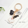Detail view of Halloween ghosts and bat keychain with precise size and weight dimensions - Keychain