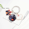 Detalle de llavero de Halloween con fantasma de esmalte blanco y colgante de castillo - Estilo de Castillo de Fantasmas de Halloween (Llavero)