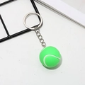 Creative tennis ball keychain with bright green texture and silver metal ring - Baseball