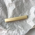 Minimalist cream yellow rectangular resin hair clip on a textured white paper background - Creamy White Long Style (B-2413-1)