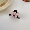 Pink and black acrylic bow hair claw clip for women on a minimal white background - Pink (B-2823-1 Pink 4cm)