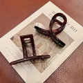 Lot de pinces à cheveux marron chocolat en acrylique élégant, styles croisé et rectangulaire - Style Barrette (B-2448-10)