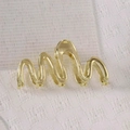 Goldene Haarklammer aus Metall mit unregelmäßigem Wellendesign und Hochglanz-Finish - Gold