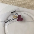 Squisiti fermagli per capelli a cuore in resina con fiori secchi bianchi e viola - Viola