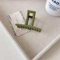 Molla per capelli rettangolare verde Morandi con finitura opaca per acconciature - Stile a Barra (B-2448-4) / Verde / 8cm