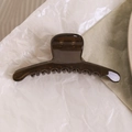 Pince à cheveux en résine vert olive foncé translucide pour coiffure élégante femme - Gris