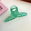 Elegant translucent light green heart-shaped hair claw clip made of smooth resin - Green Heart