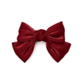 Elegant large burgundy satin bow hair clip with a silky finish and spring clip - Red