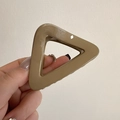 Minimalist triangular hollow hair claw clip in mocha resin for daily hair styling - Light Coffee (D-5038-2)