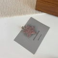 Fermaglio per capelli a stella con strass rosa e clip a becco d'anatra in metallo - Rosa