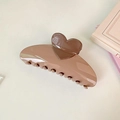 Pinza para el pelo de corazón en acrílico marrón caramelo, diseño minimalista de 13cm - Marrón Caramelo (D-4269-3)