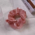 Elegante elastico per capelli grande in raso rosa perlato per acconciature ballet - Pink (A-3373-3)