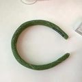 Grass green plaid headband featuring handmade fabric texture and checkered pattern - Grass Green (D-4464-5)