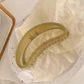 Translucent olive green large hair claw clip in a minimalist crescent resin design - Large / Green