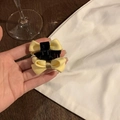 Süße blassgelbe Haarklammer mit Textil-Schleife für Damen im Alltag-Stil - Gelb