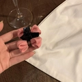 Hübsche rosa gestrickte Schleifen Haarklammer mit braunem Akzent für Frauen - Rosa