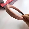 Cerchietto spesso in maglia a nido d'ape rosa con etichetta fatta a mano stile coreano - Arancione