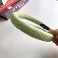Cerchietto imbottito verde chiaro con trama a nido d'ape e tessuto intrecciato - Verde