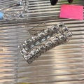 Sparkling crystal rectangular hair claw clip with rhinestones on a silver background - Smoke Gray (D-4017-1)