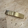 Minimalist matte gold metal hair clip with rectangular curved design and brushed texture - Rectangular Style (D-5643-1) / Matte Gold