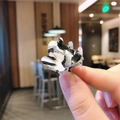 Mini acetate hair claw clip featuring a black and white marble ink texture design - Black Marble Pattern (j-078-3 Black)